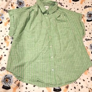 Blouse Mint Green and White Striped